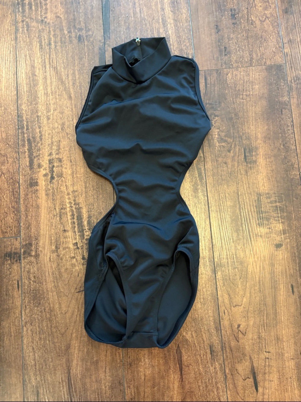 balera Black High-Neck Cutout Kids One-Piece